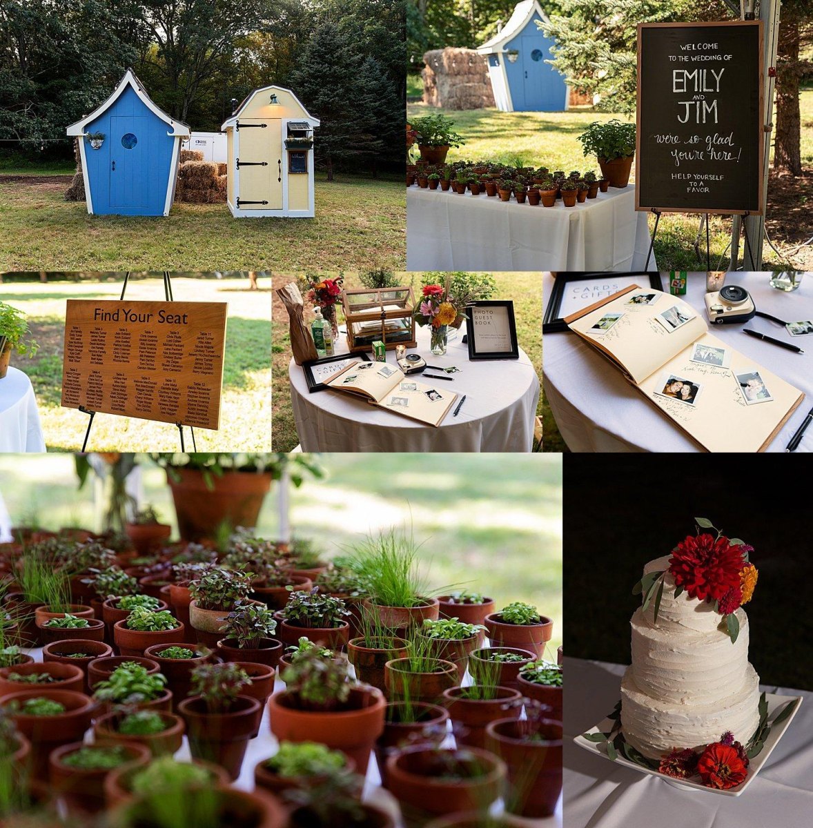 Personalized backyard wedding details