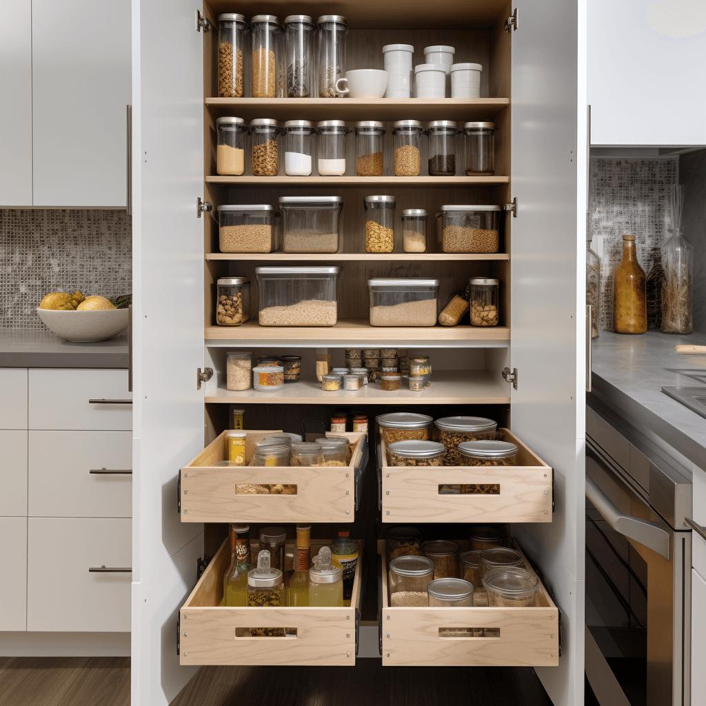 Pull out pantry drawers organization