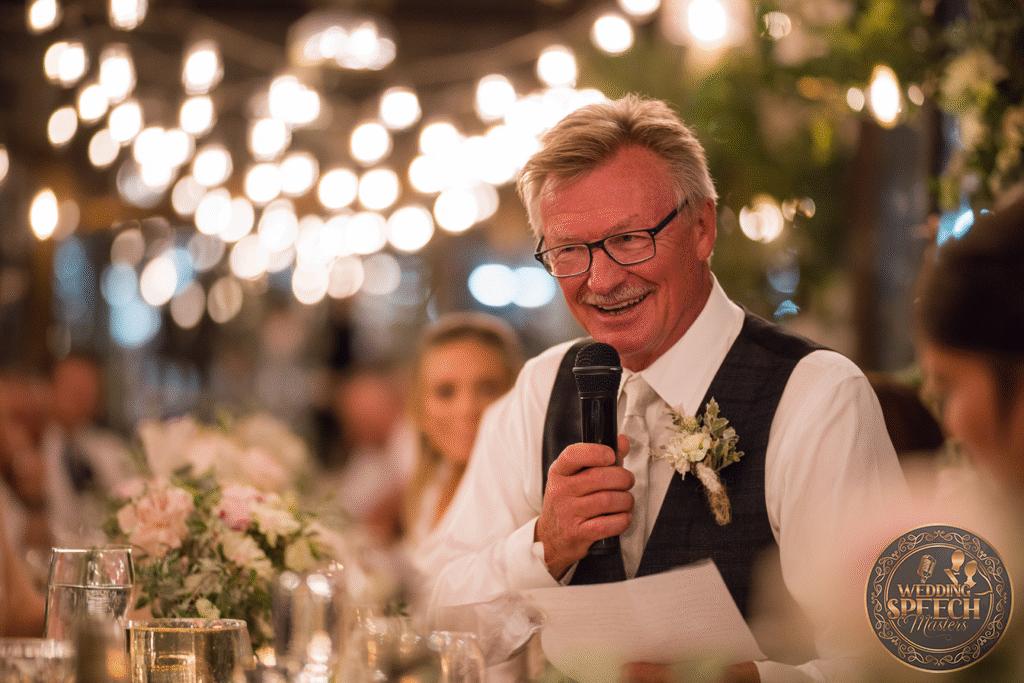 Father giving funny wedding speech