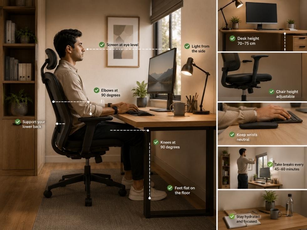 Ergonomic home office setup