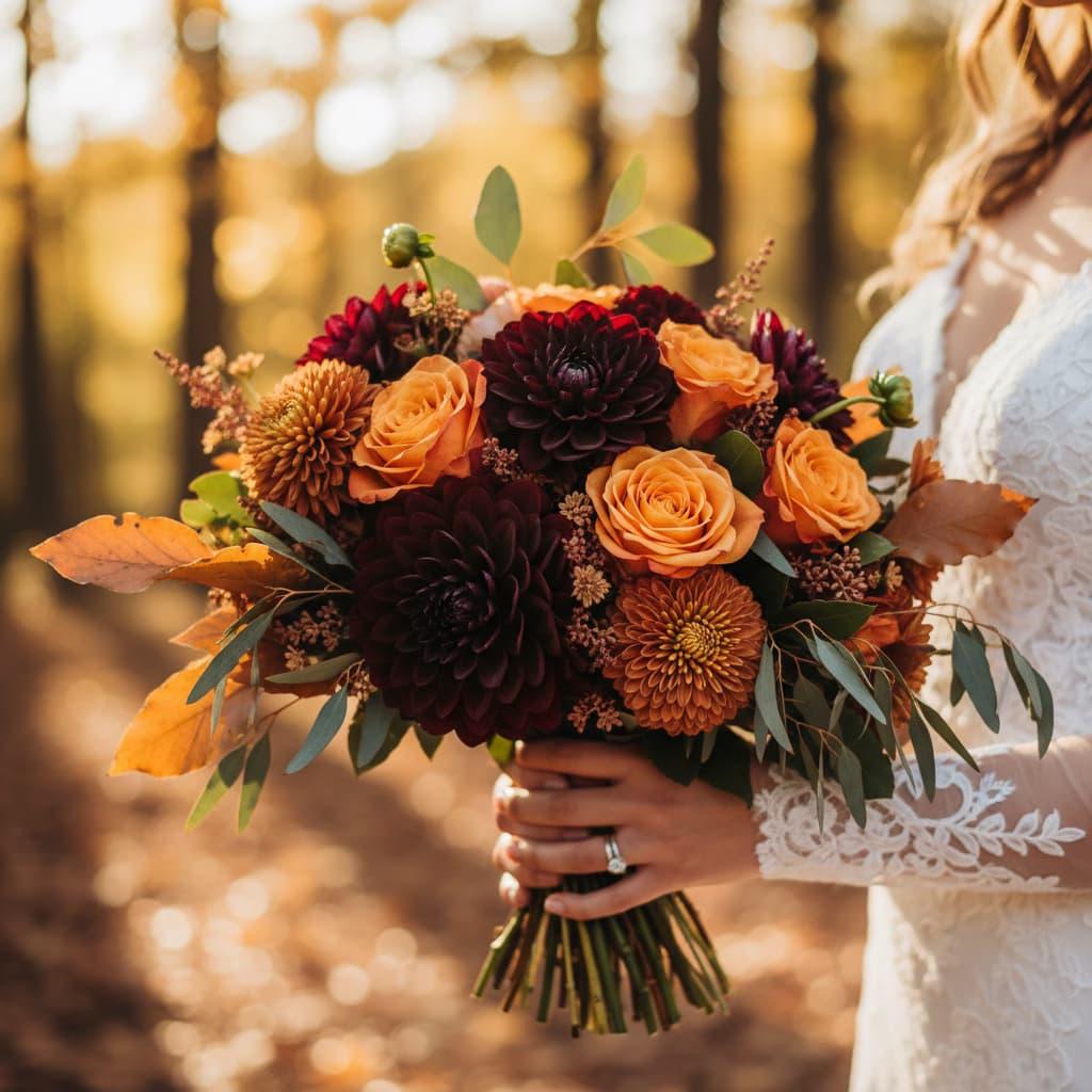 Autumn inspired bridesmaid bouquet
