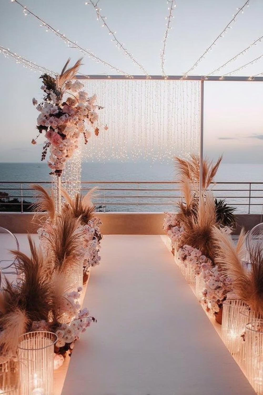 Luxury Pampas Aisle Design