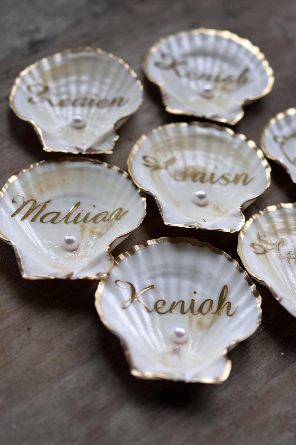 Personalized Seashell Place Cards