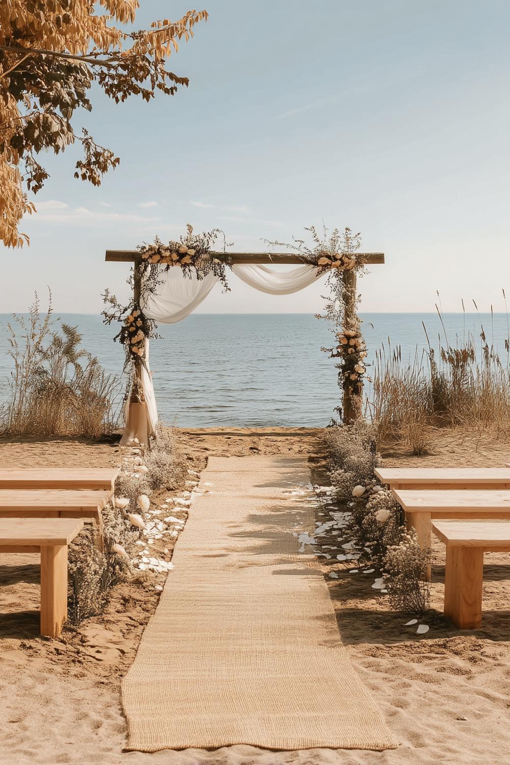 Rustic Lakeside Ceremony Setup