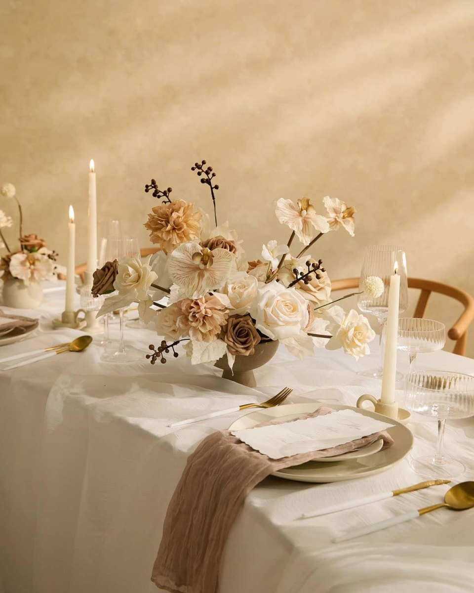 Beige neutral wedding decor