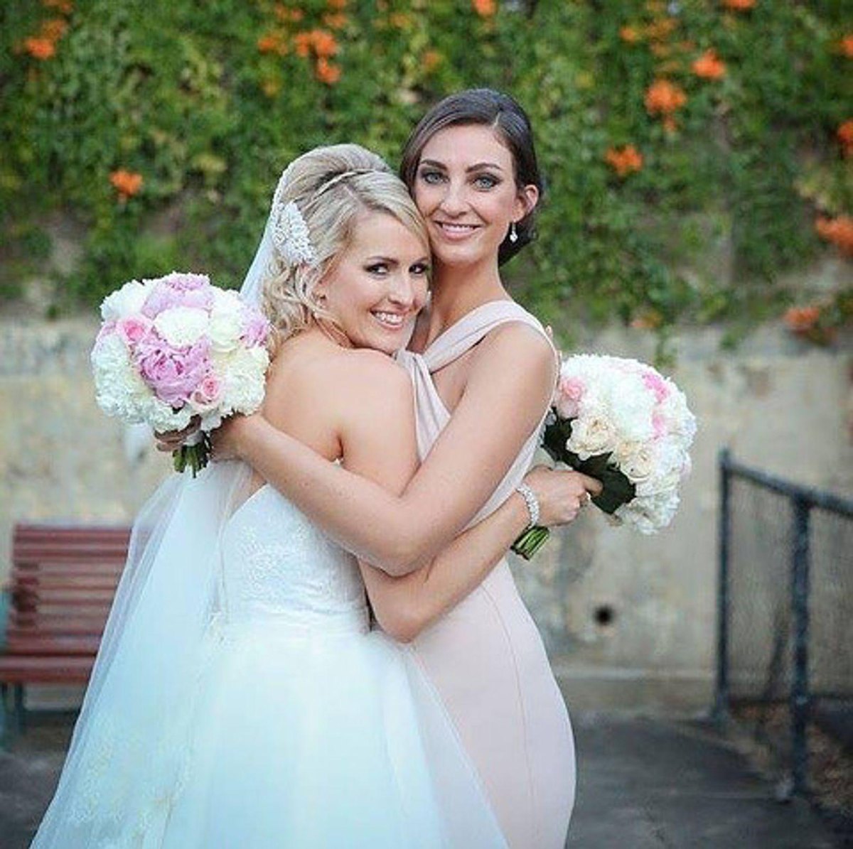 Best friends bride bridesmaid photo
