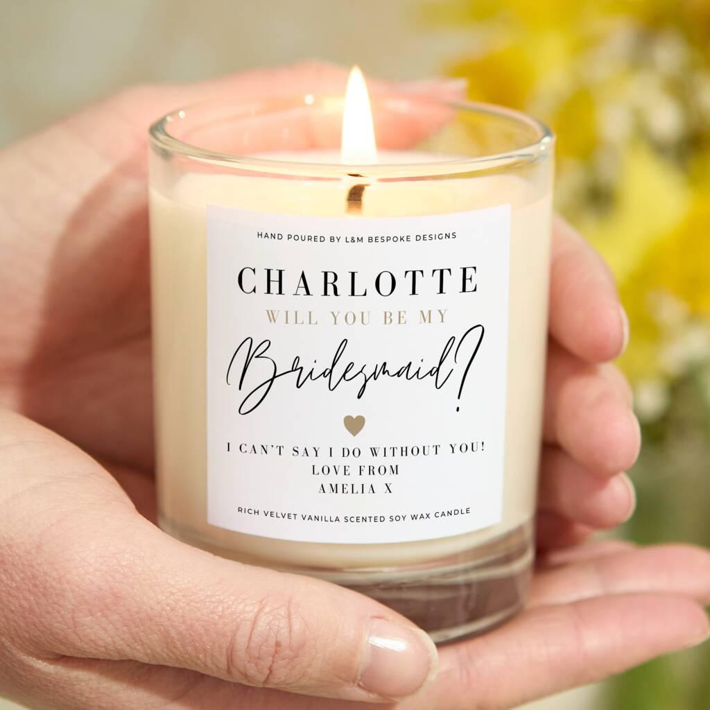 Bridesmaid proposal candle gift
