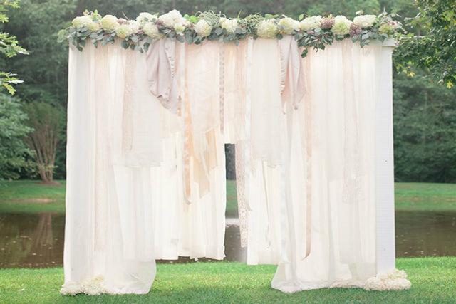 Budget DIY wedding ceremony backdrop
