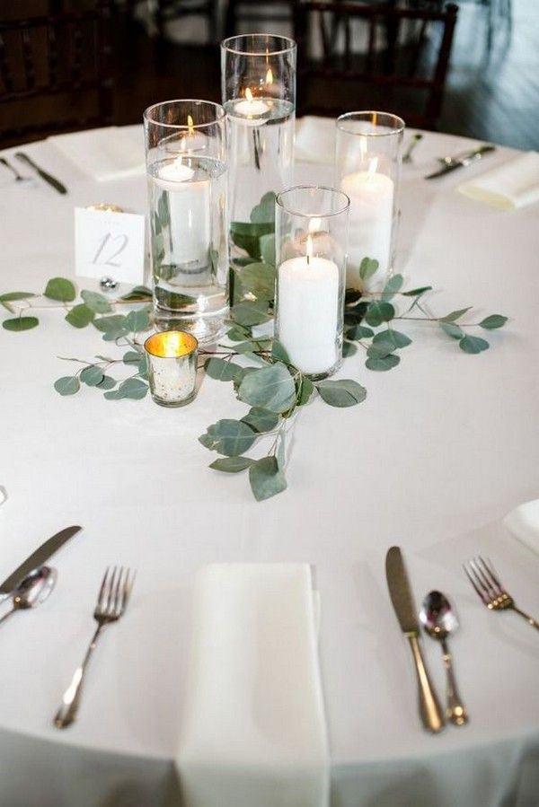 Candlelit wedding reception table
