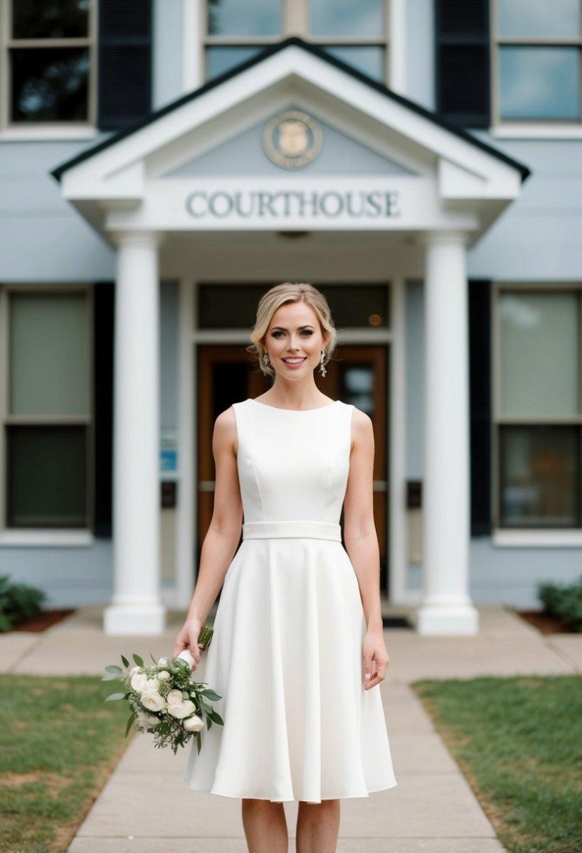 Casual courthouse bridal outfit