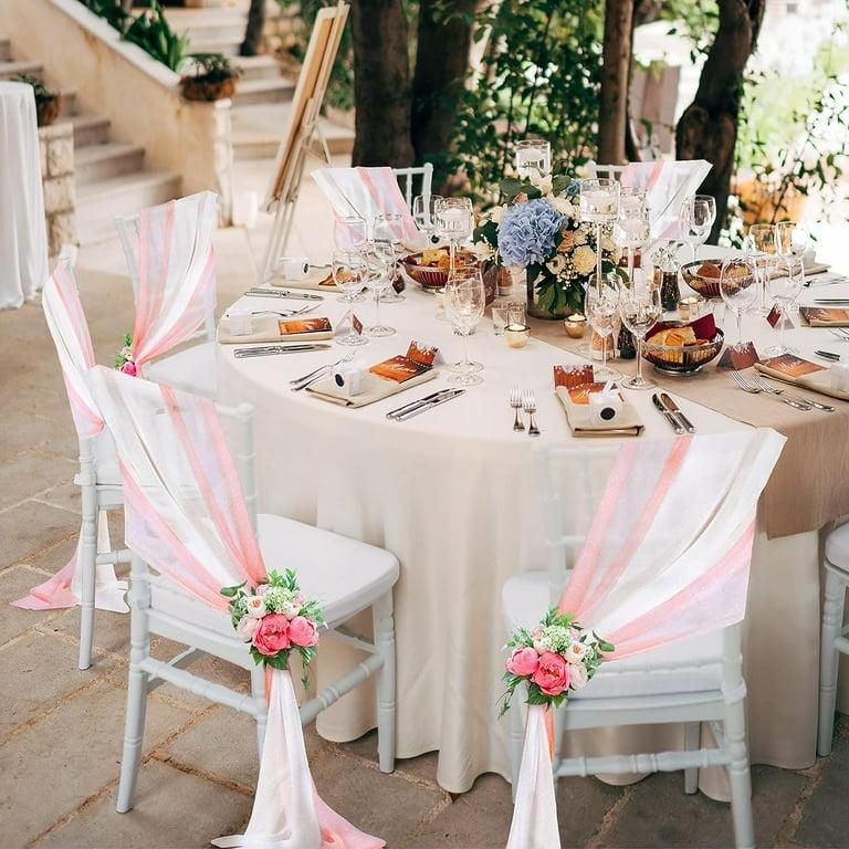 Wedding chairs linens table decor