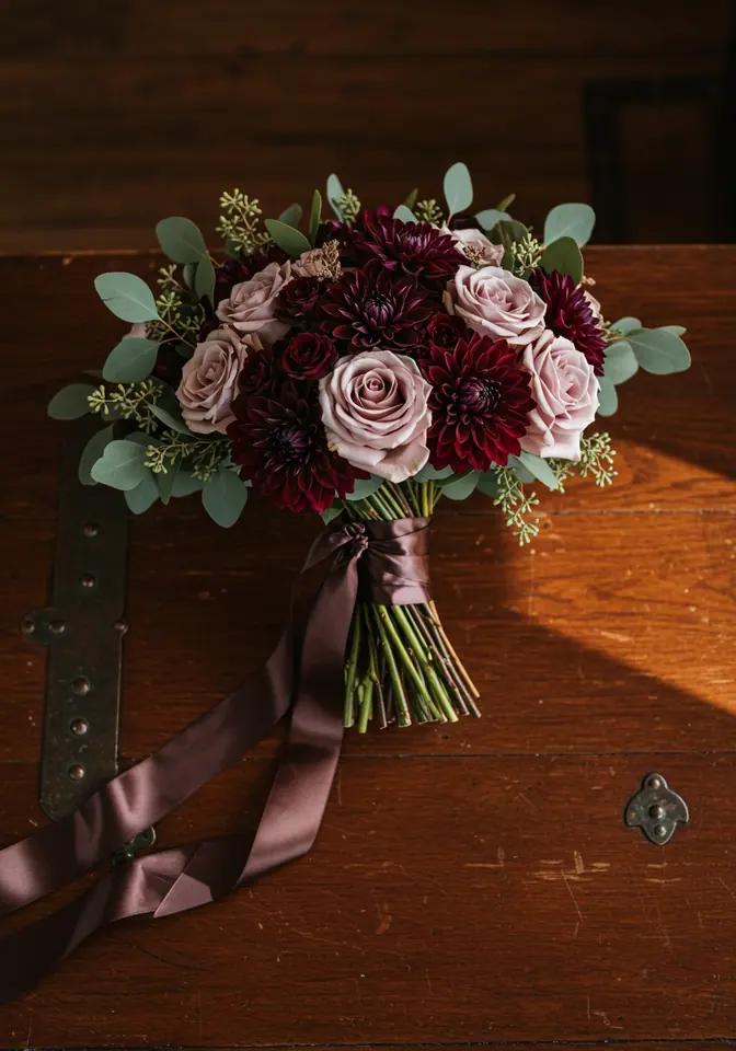 Chestnut deep rose autumn wedding