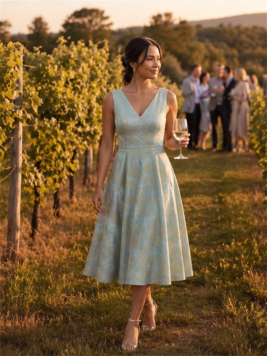 Midi dress with accessories vineyard wedding