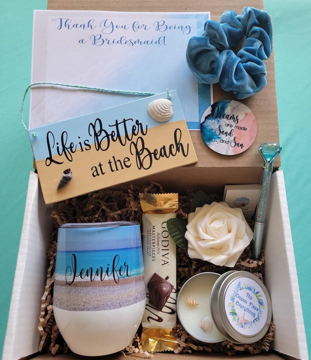 Coastal blue bridesmaid box
