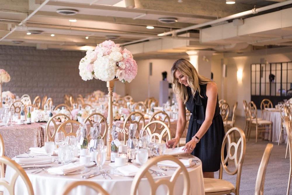 Wedding venue decorated with flowers