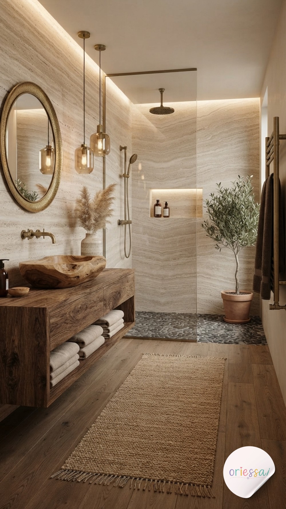 A wooden bath caddy tray across a clawfoot tub styles candles and eucalyptus for cozy bathroom decor.