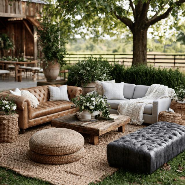 Cozy outdoor wedding lounge corner