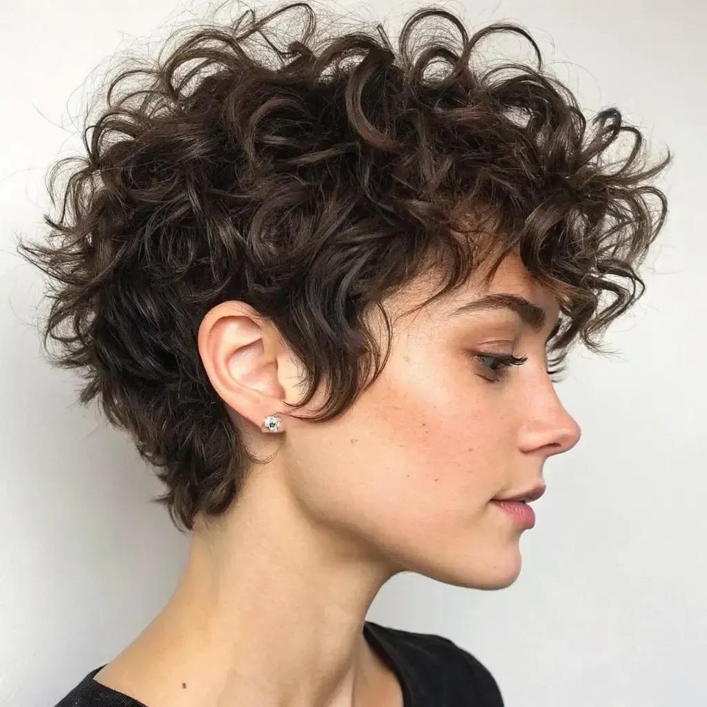 Thick hair curly pixie cut