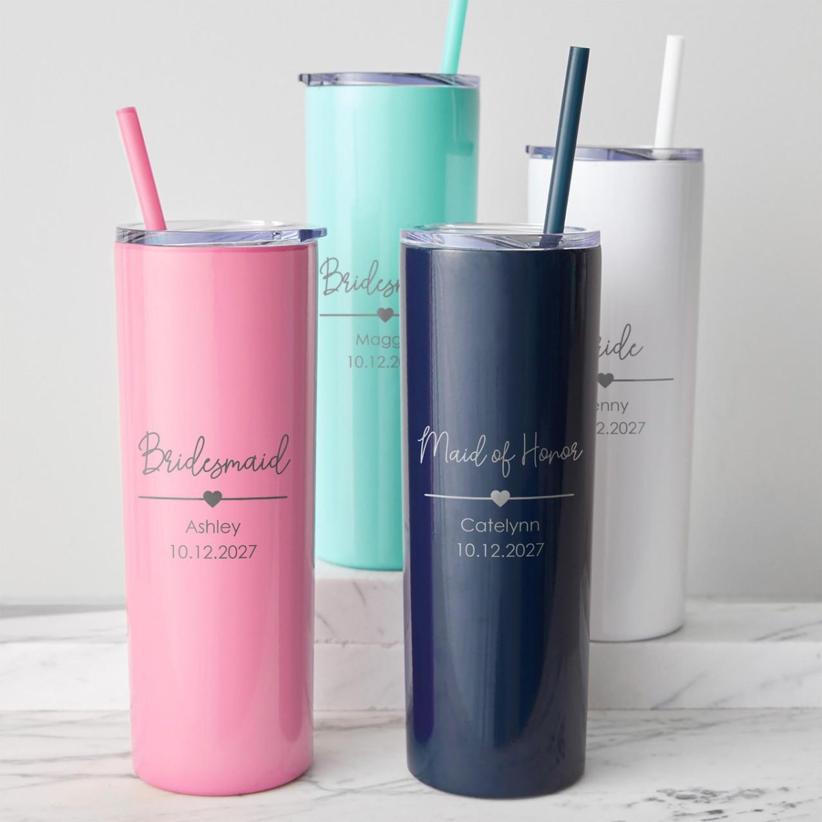 Custom bridesmaid name tumbler gift