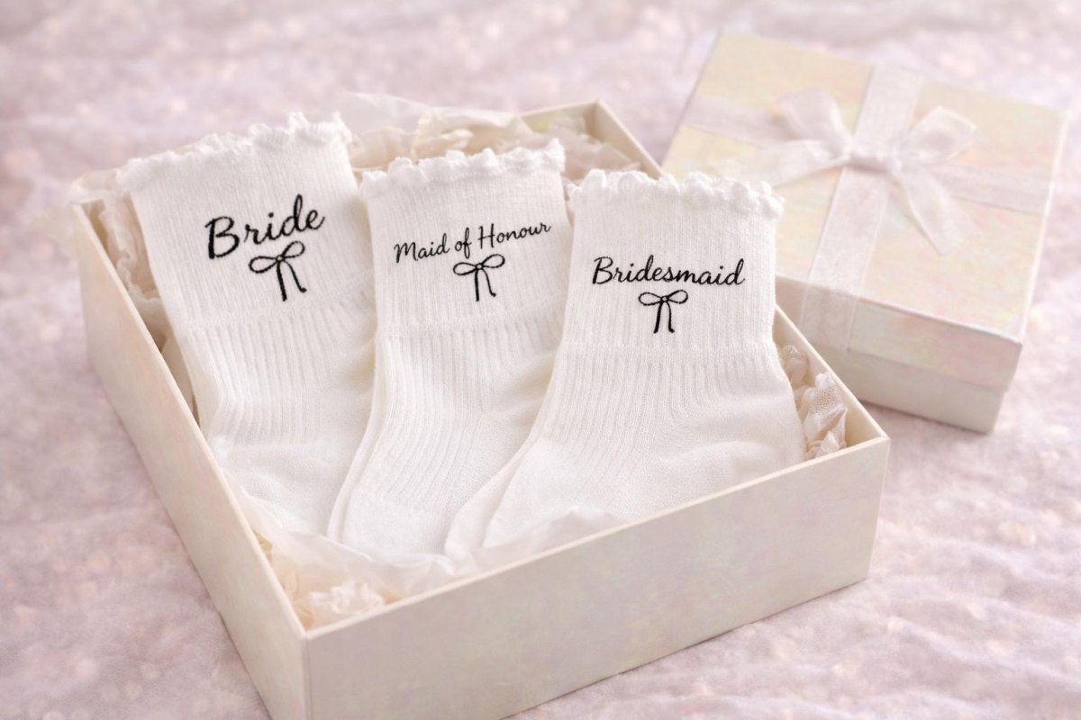 Cute bridesmaid socks gift