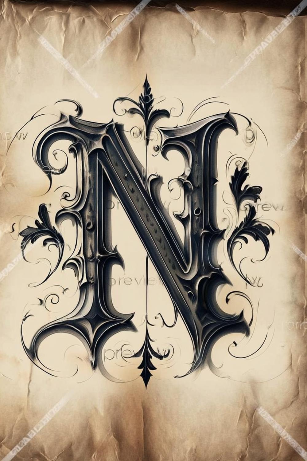 Gothic Ornamental Letter Design