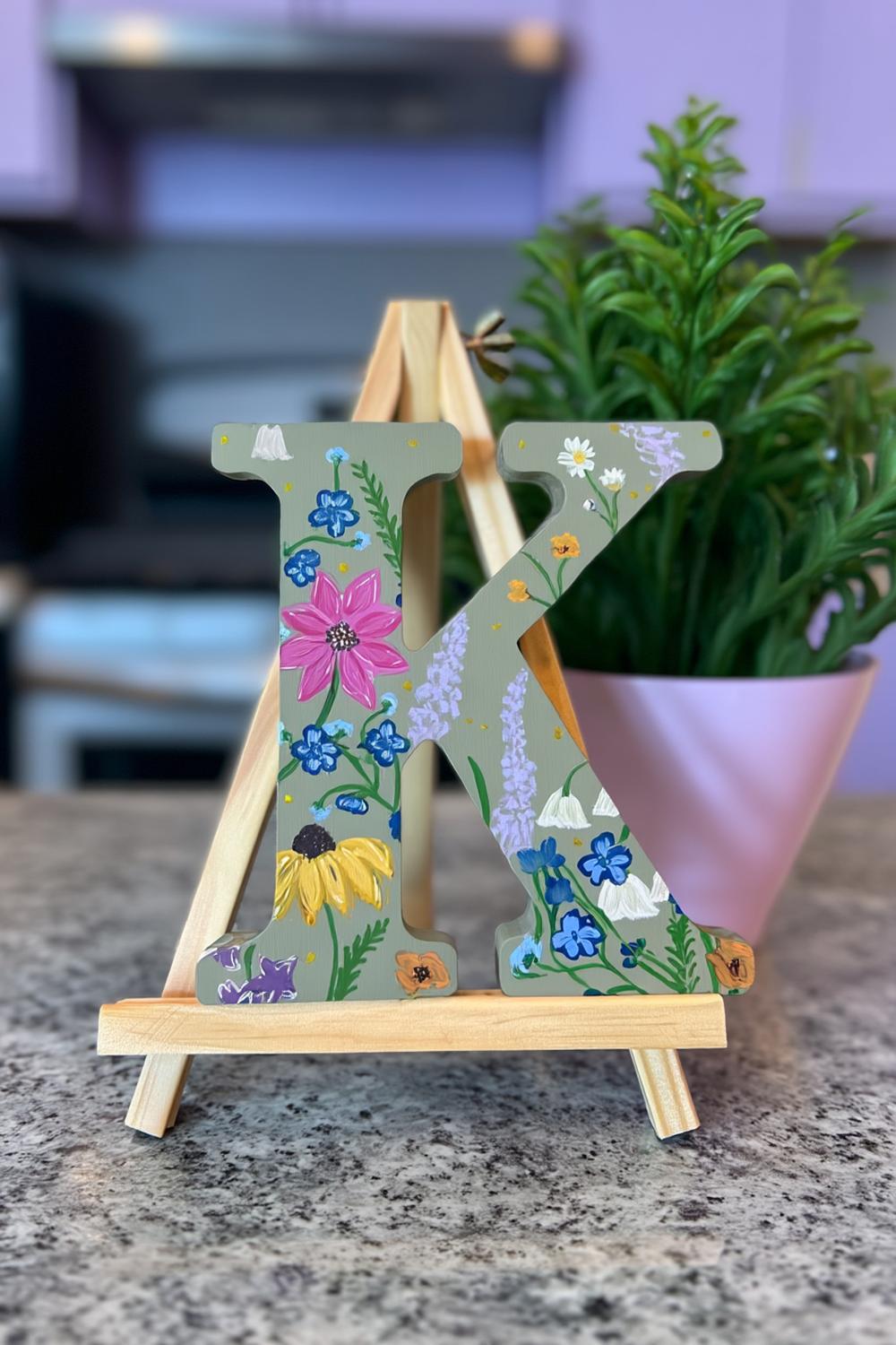 Hand Painted Floral Letter