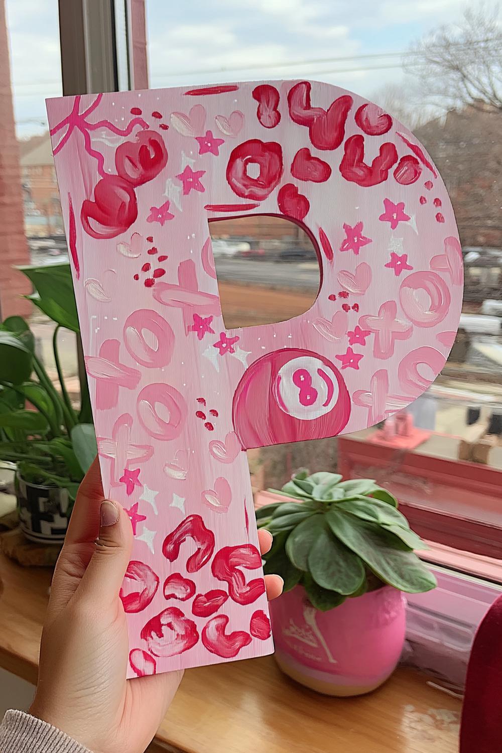 Playful Pink Pattern Letter