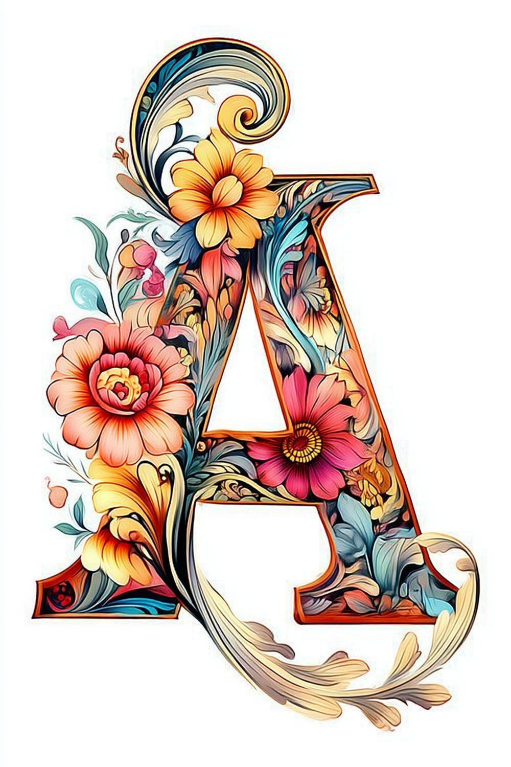 Tropical Floral Letter Art