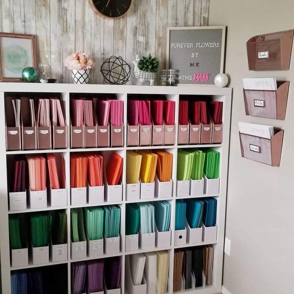 Organized office filing folders