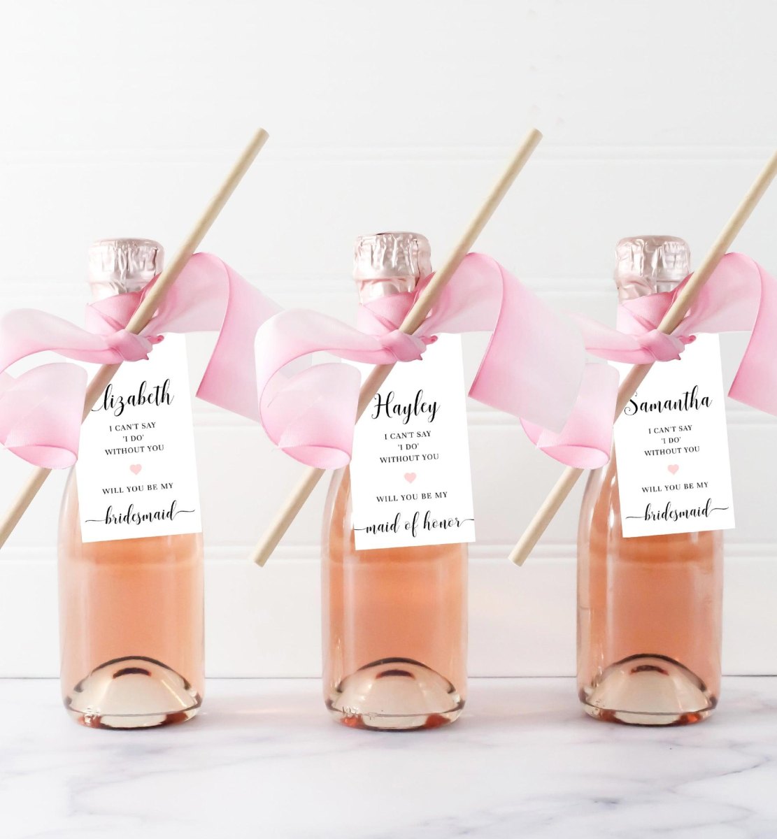 DIY bridesmaid champagne gift