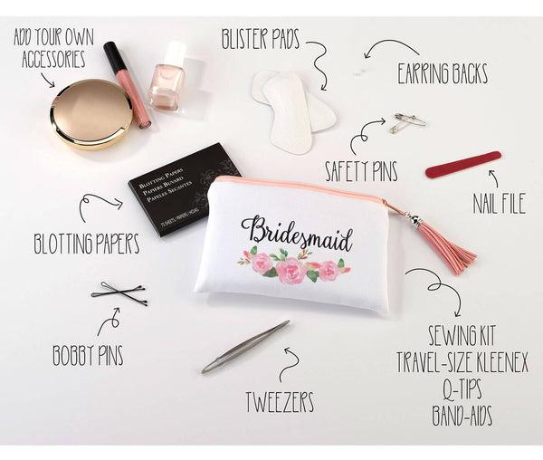 DIY bridesmaid emergency kit pouch