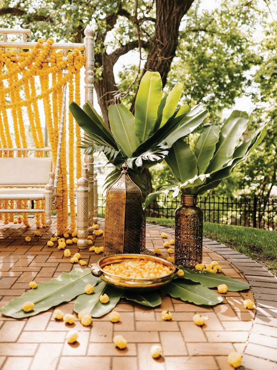 DIY candle lantern haldi decor