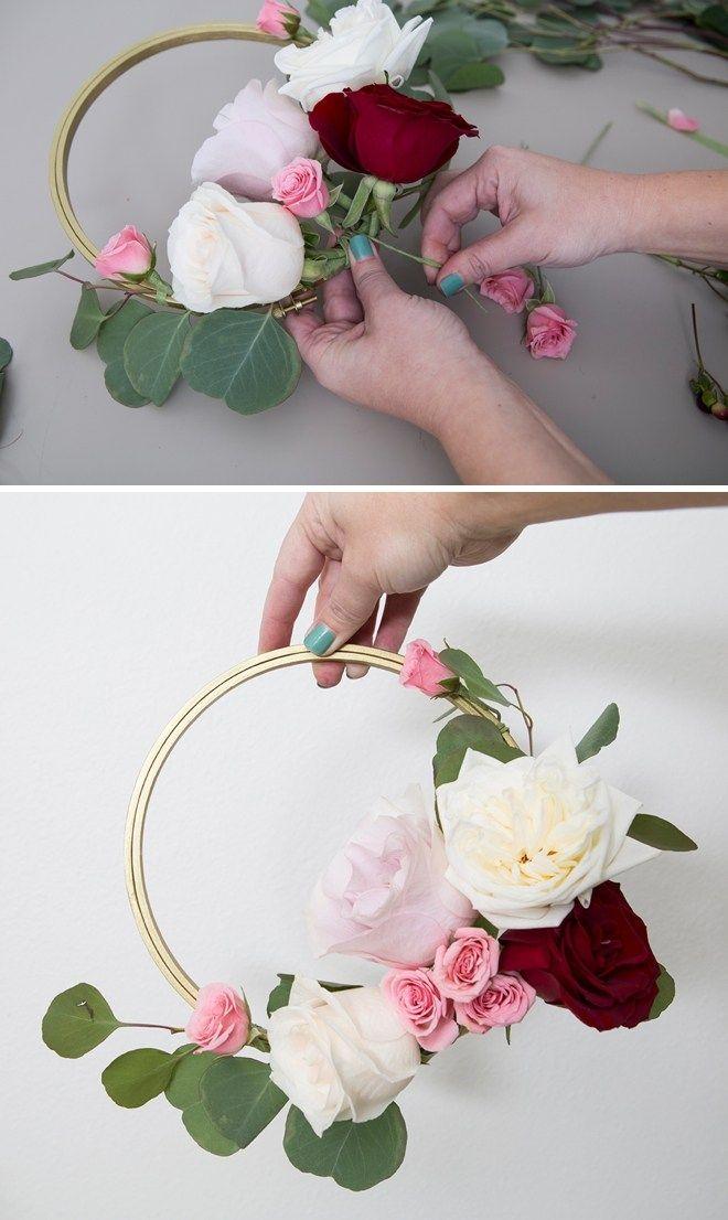Floral hoop wedding decoration