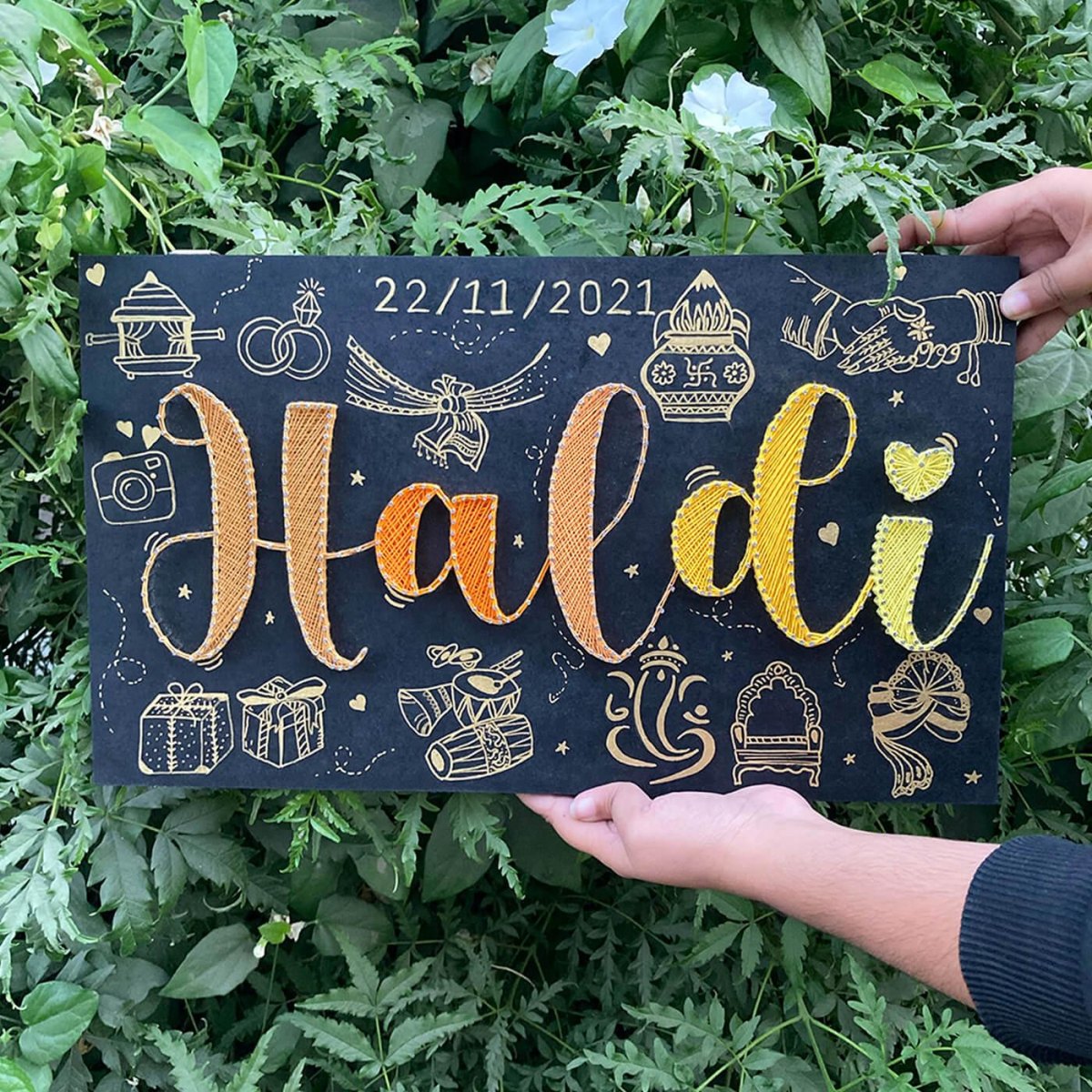 DIY personalized haldi name board