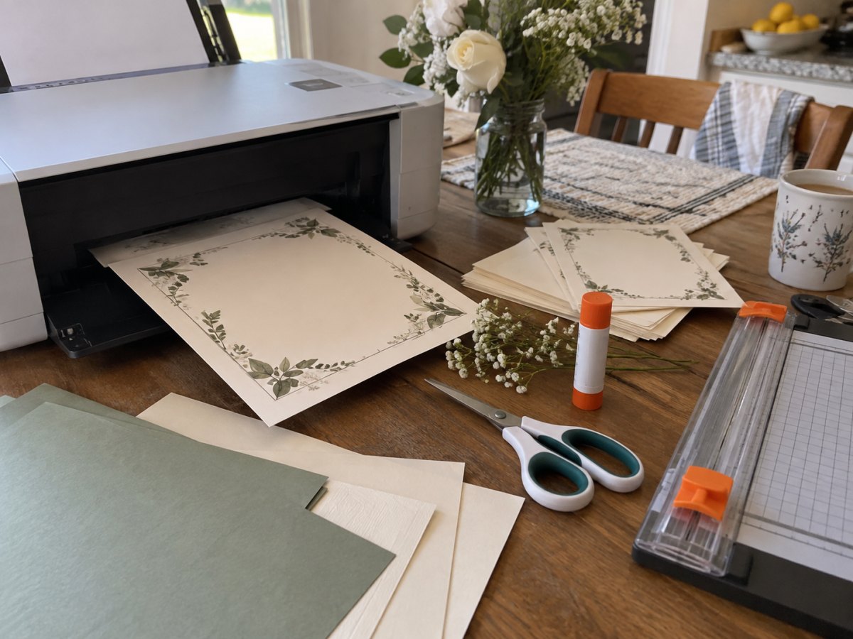 DIY printable wedding invitation setup