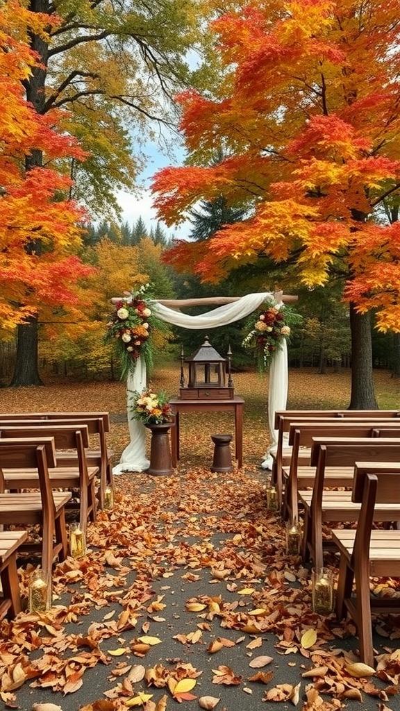 DIY seasonal wedding ceremony decorations