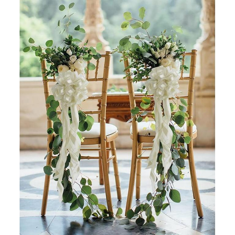 DIY wedding chair decorations with ribbons