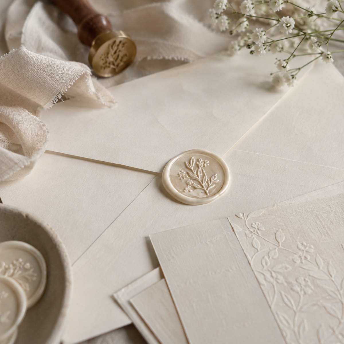 Elegant ivory wax seal