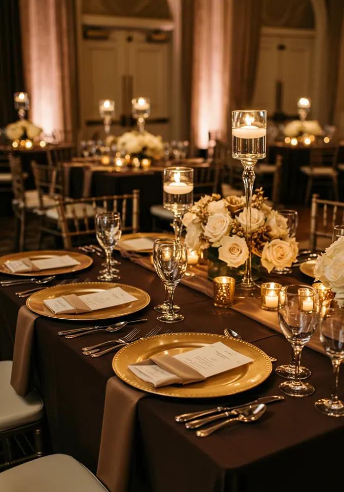 Champagne and espresso wedding theme