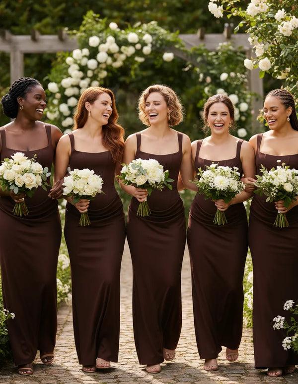 Espresso brown bridesmaid dresses
