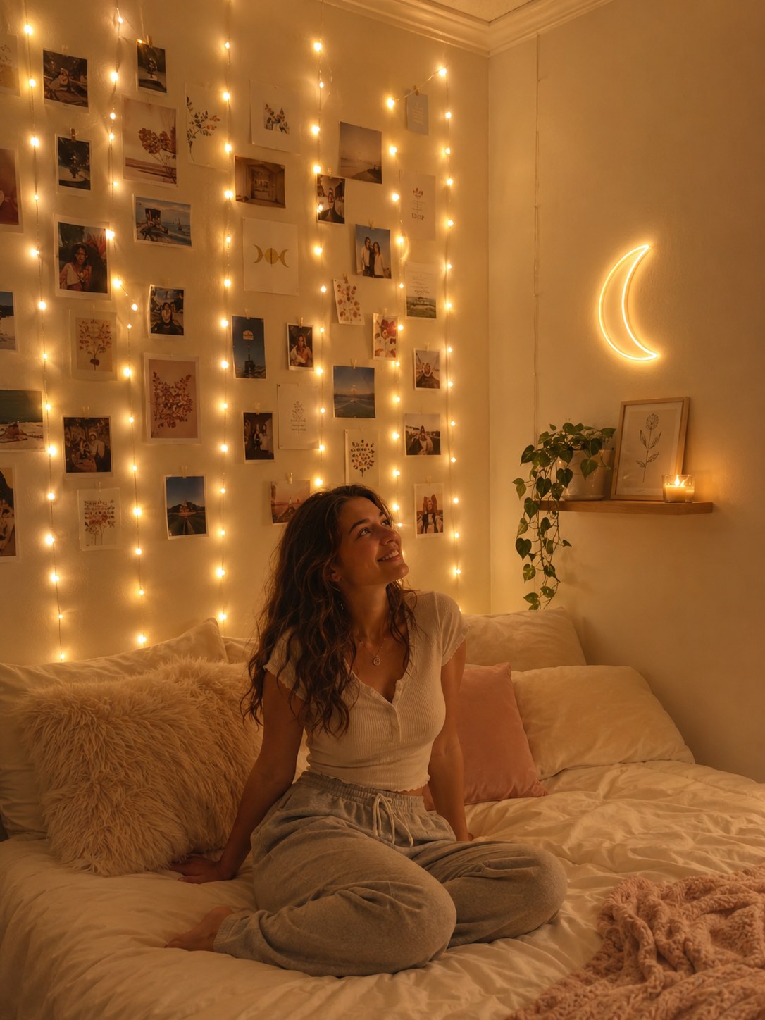 6 Fairy Light Photo Wall Ideas That Turn A Blank Wall Into