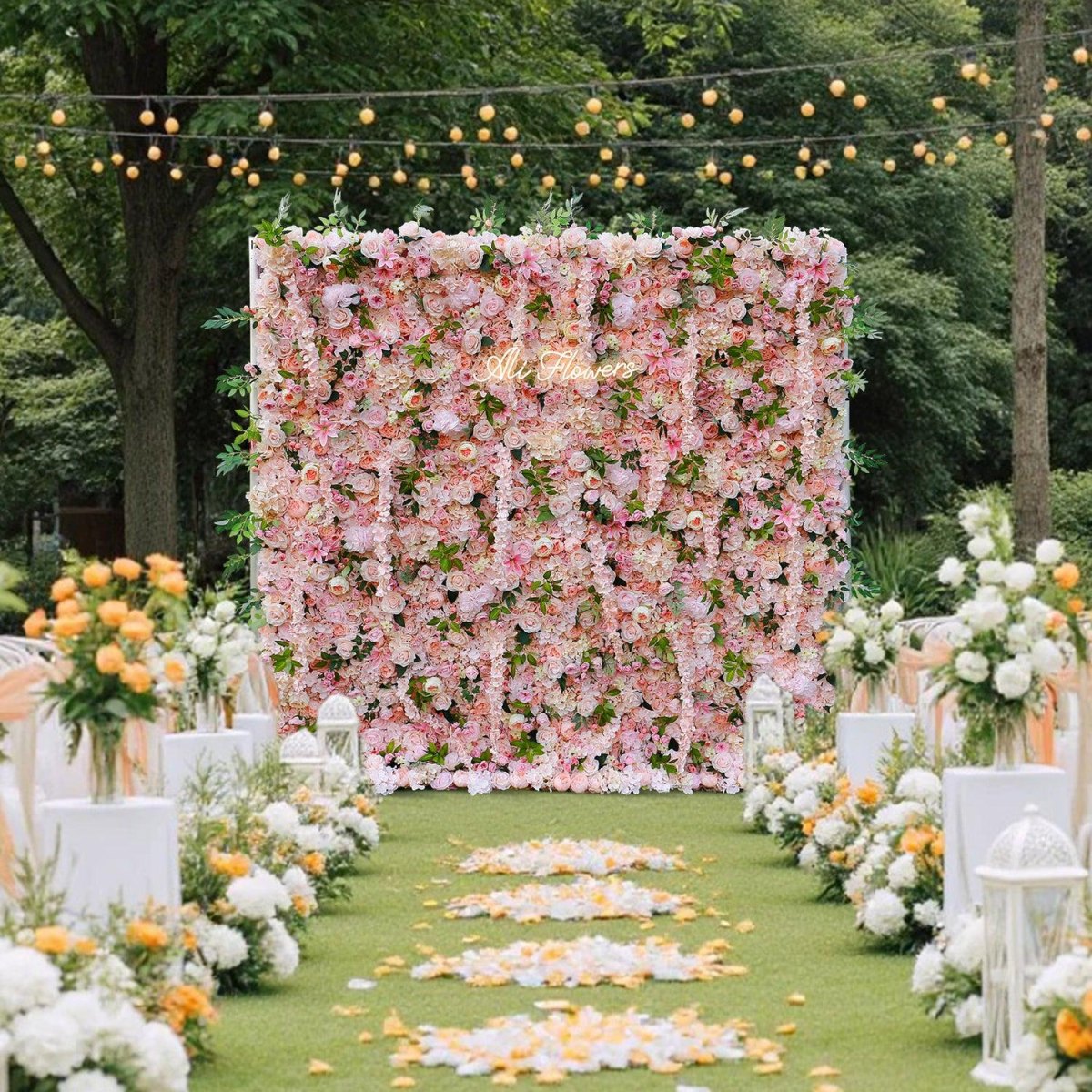 Floral wedding backdrop wall