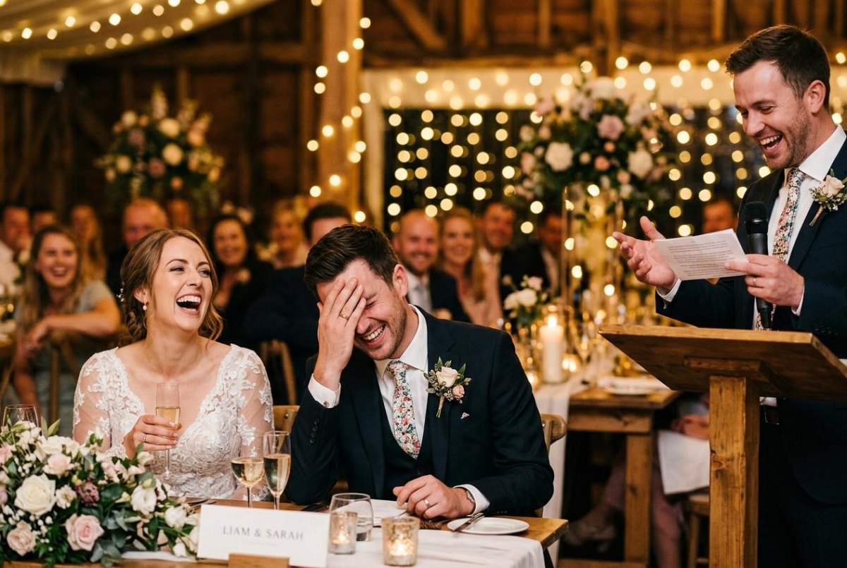 Funny best man making guests laugh
