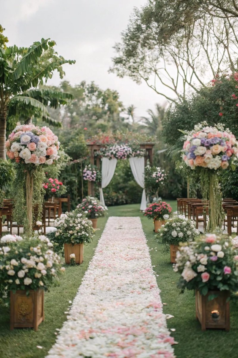 Garden aisle wedding decorations