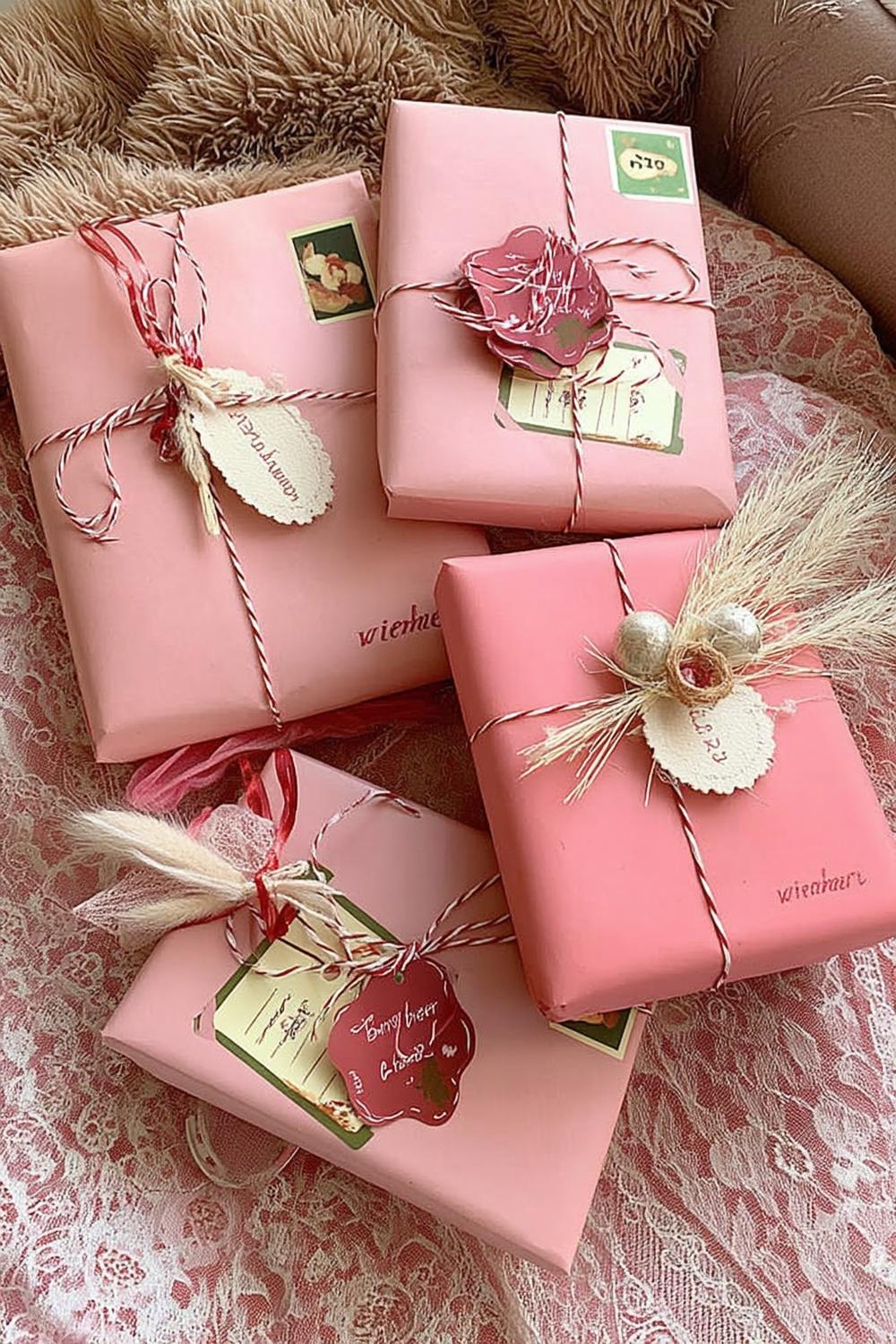 Vintage Pink Gift Wrapping