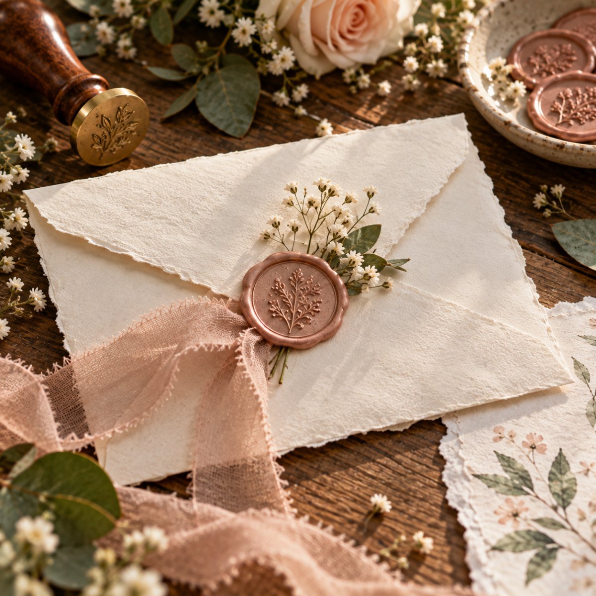 Handmade envelope wax seal