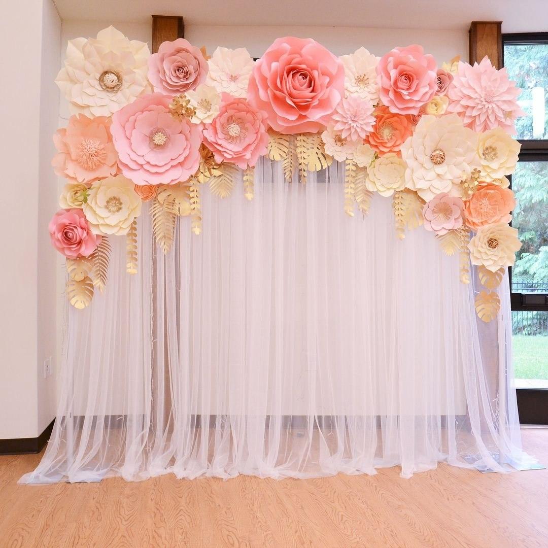 Paper flower wedding backdrop
