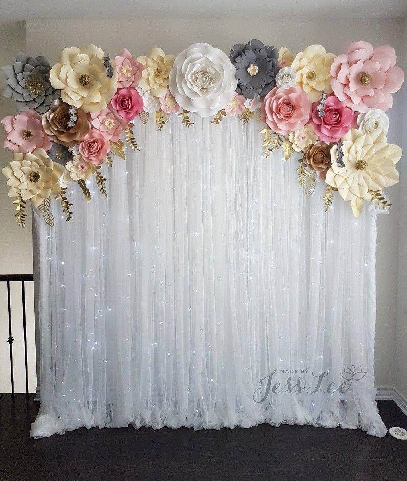 Paper flower wedding backdrop