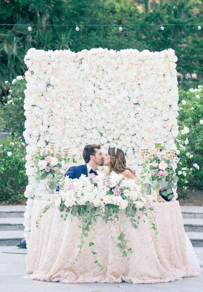 Sweetheart table floral wedding decor