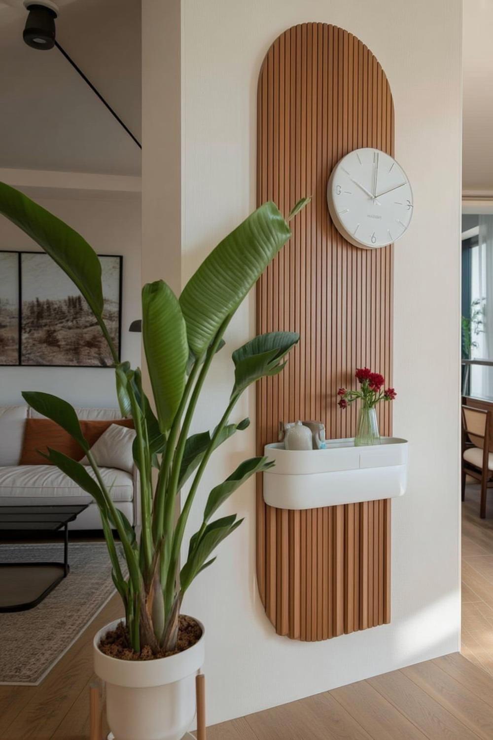 Curved Wood Wall Feature